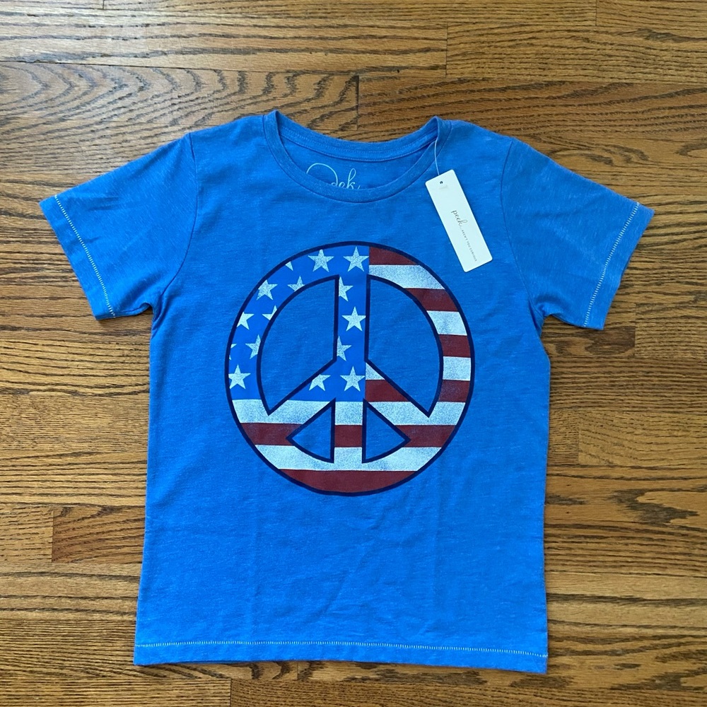 Peek American Flag Peace Sign Boys Tee